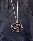 Elegant Origami Elephant Pendant