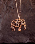 Elegant Origami Elephant Pendant