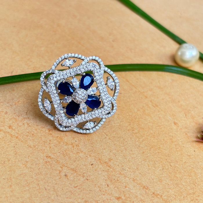 Blue Sapphire Adjustable Ring