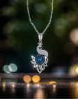Swarovski crystal peacock pendant