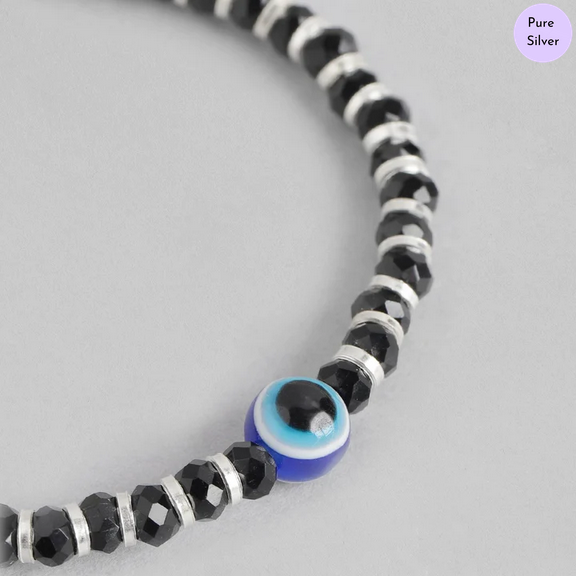 Evil Eye Beaded 925 Sterling Silver Kids Bracelet (Age : 0 - 3 Years)