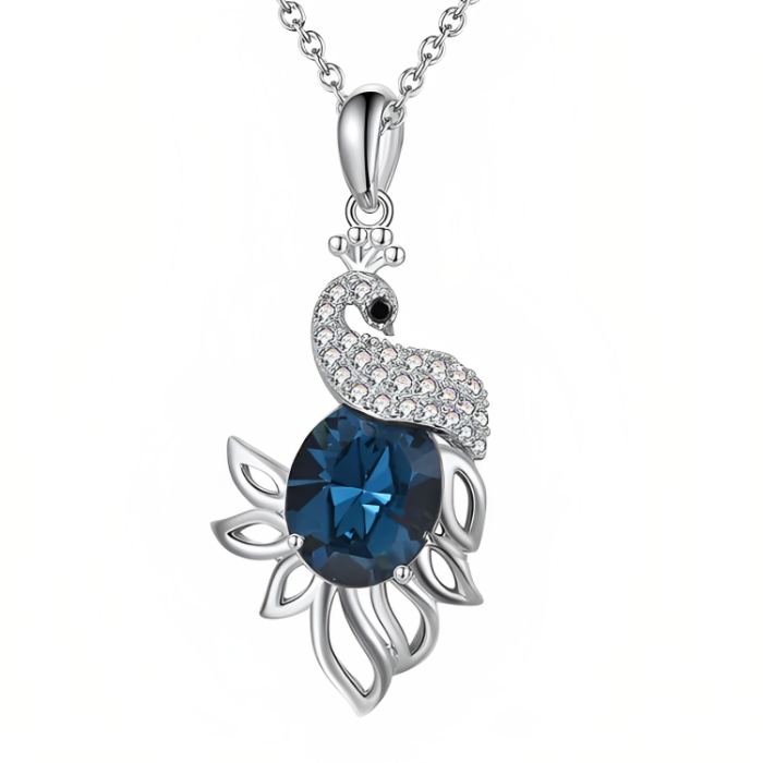 Swarovski crystal peacock pendant