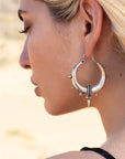 Spike hoops earrings, tribal hoop earrings, tribal jewelry, ethnic hoops,earrings gypsy.