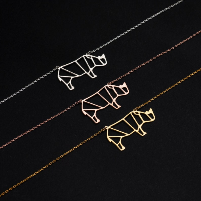 Minimalistic Rihnoceros Pendant