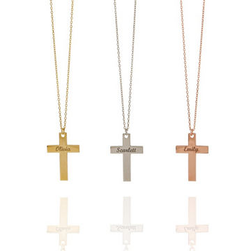 3 cross pendant with your name on it BY chokha india 