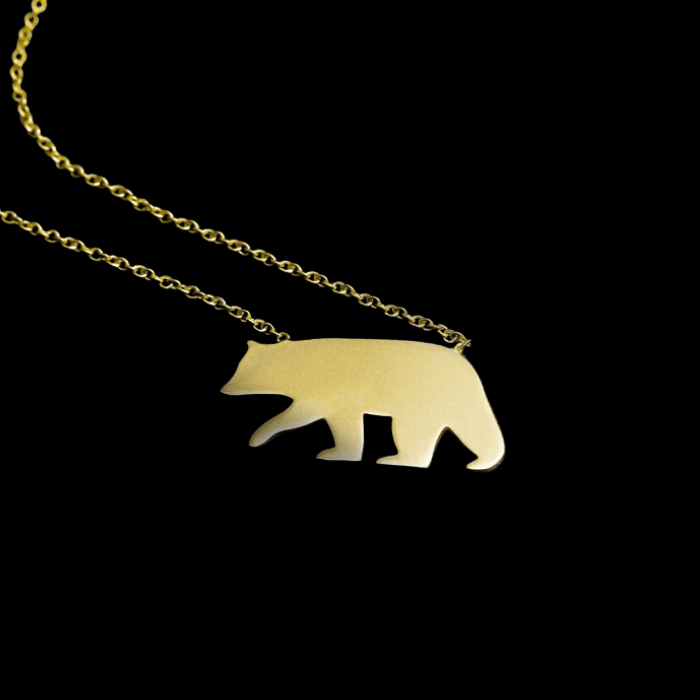 92.5 sterling silver Polar Bear Pendant  gold platedby chokha india 