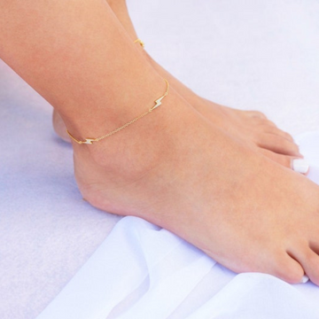 Dainty Lightning Bolt Charms Ankle Bracelet