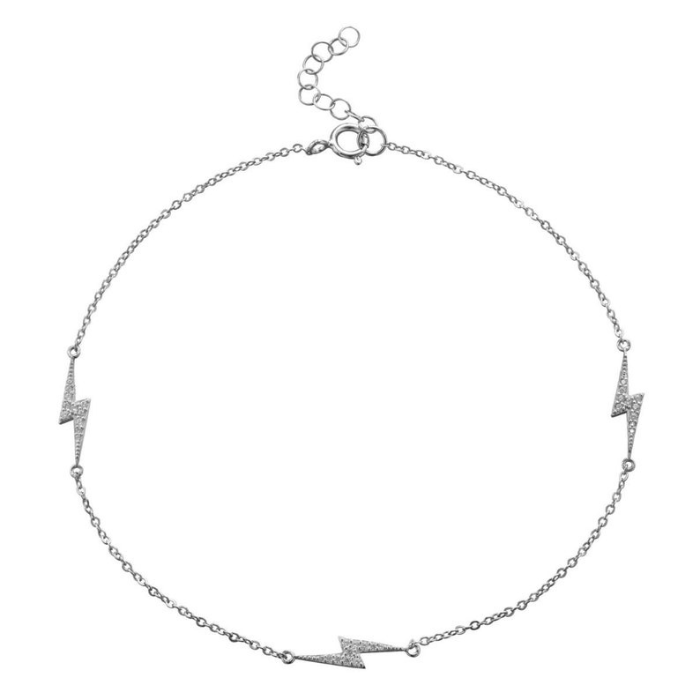Dainty Lightning Bolt Charms Ankle Bracelet