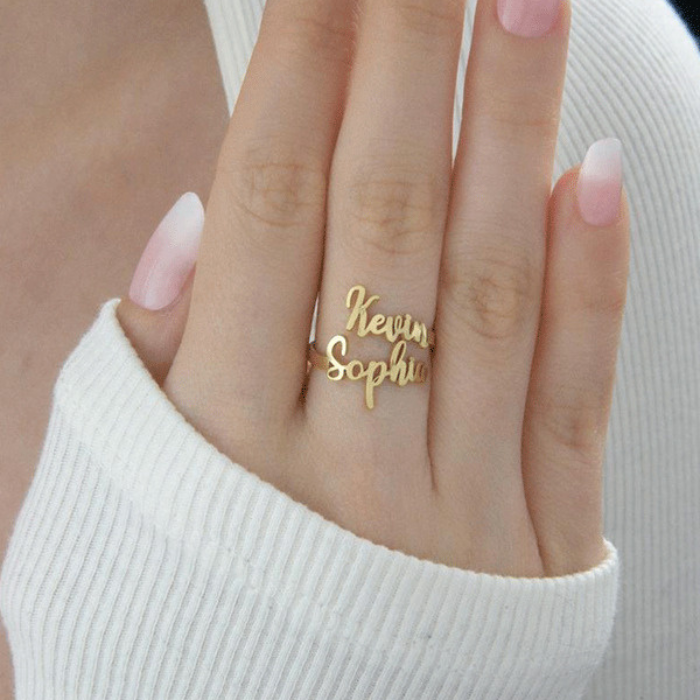 Model wearing Gold Plated Ring by CHOKHA INDIA 