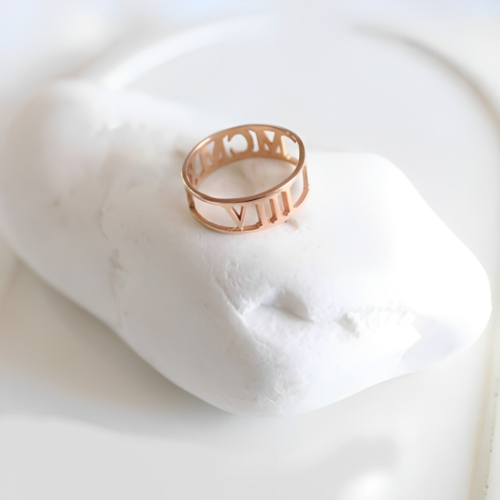 Roman Numerals Aesthetic Ring