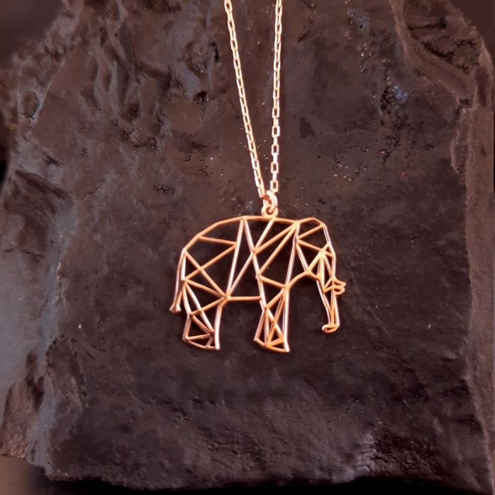 Elegant Origami Elephant Pendant