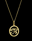 "Sterling silver Eye of Ra pendant on a delicate chain"