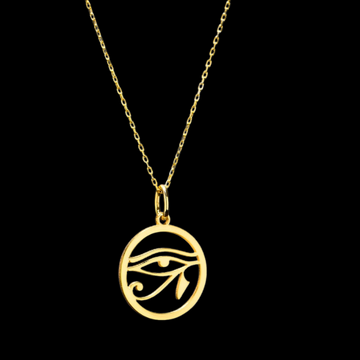 "Sterling silver Eye of Ra pendant on a delicate chain"