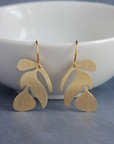 matte finish gold plated 92.5 sterling silver leaf shaped earring by chokha india