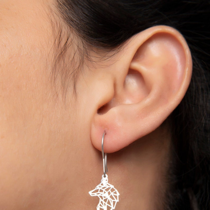 Kaziranga wolf shaped earring by CHOKHA INDIA