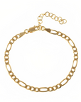 Gold plated figaro chain bracelet 