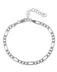Silver plated figaro chain bracelet 