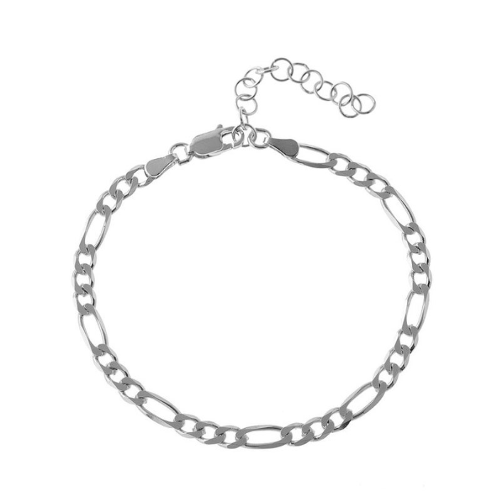 Silver plated figaro chain bracelet 