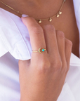 Moon & Turquoise Adjustable Ring