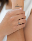 Moon & Turquoise Adjustable Ring