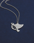 silver plated dove pendant by chokha india