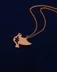 rose gold plated dove pendant by chokha india