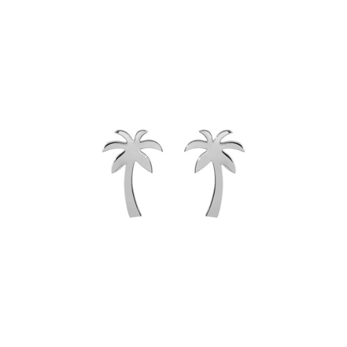 Palm tree earrings in silver finish by chokha india