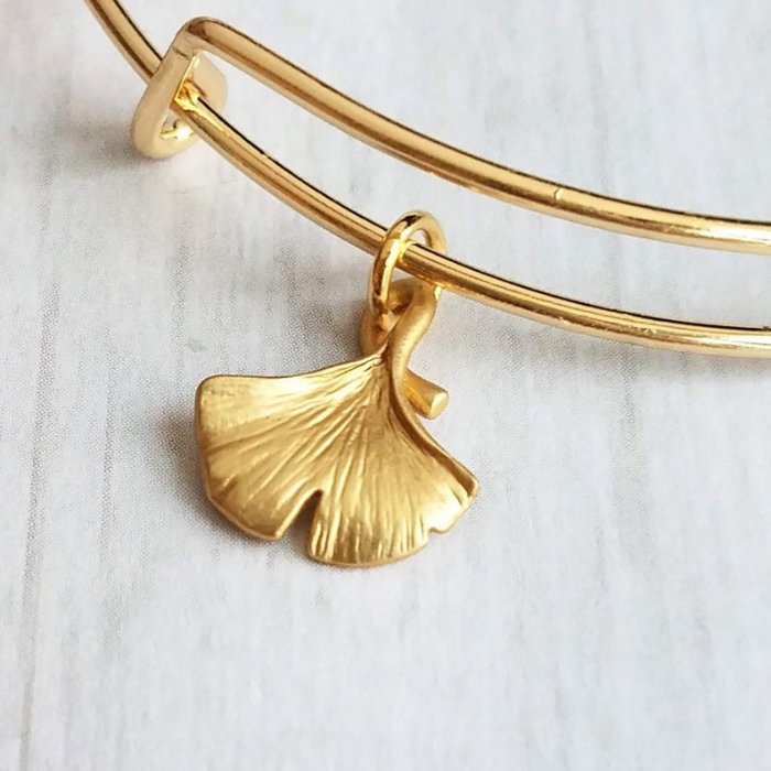 gold plated ginkgo bracelet by chokha india