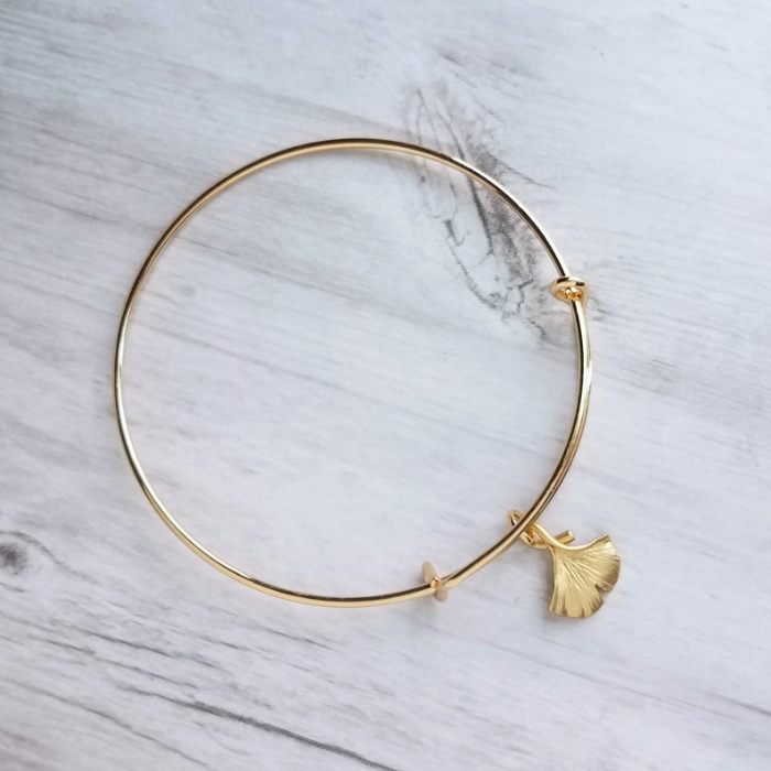 gold plated ginkgo bracelet by chokha india