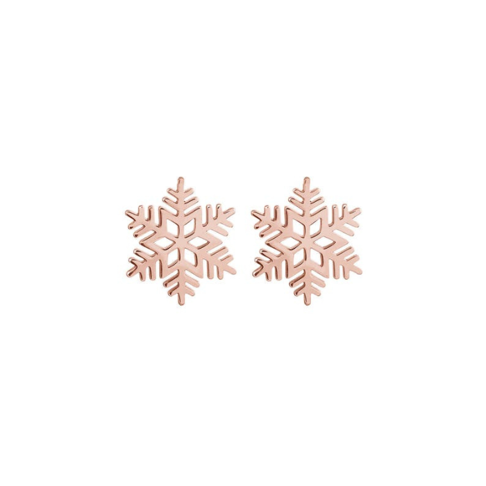 Rose Gold Plated Snowflake Earring by CHOKHA INDIA 