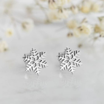 Snowflake Earring Silver Plated by CHOKHA INDIA