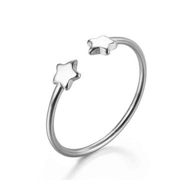 silver plated star ring made of 92,5 sterling silver 