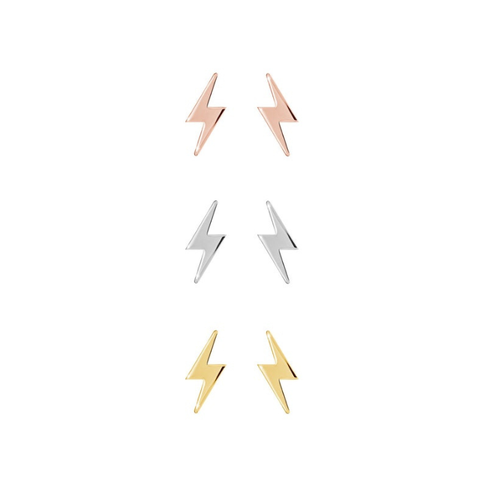 3 Types of Plated Tiny Lightning Earrings by CHOKHA INDIA 