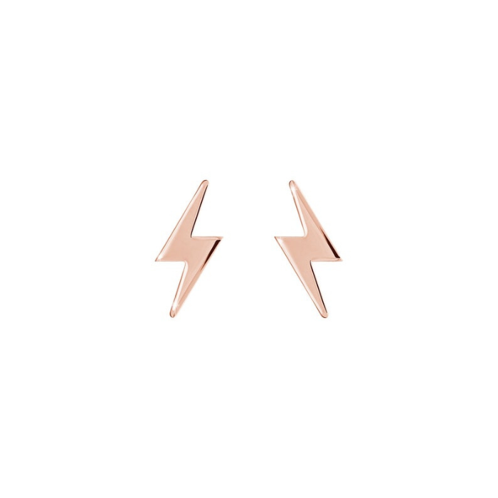 Rose Gold Plated Tiny Lightning Earring by CHOKHA INDIA