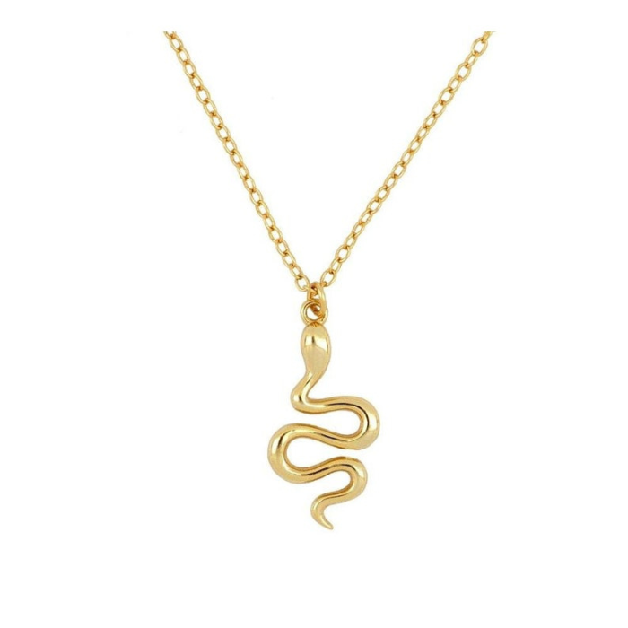 gold plated dainty snake pendant by chokha india